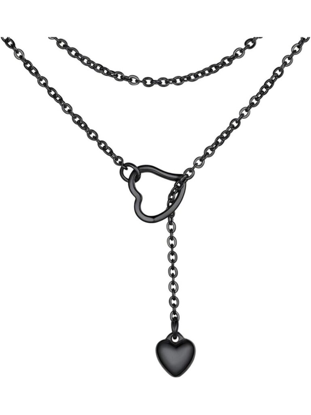 Chic Heart Lariat Necklace for Women | Long Slip Chain Jewelry Accessory